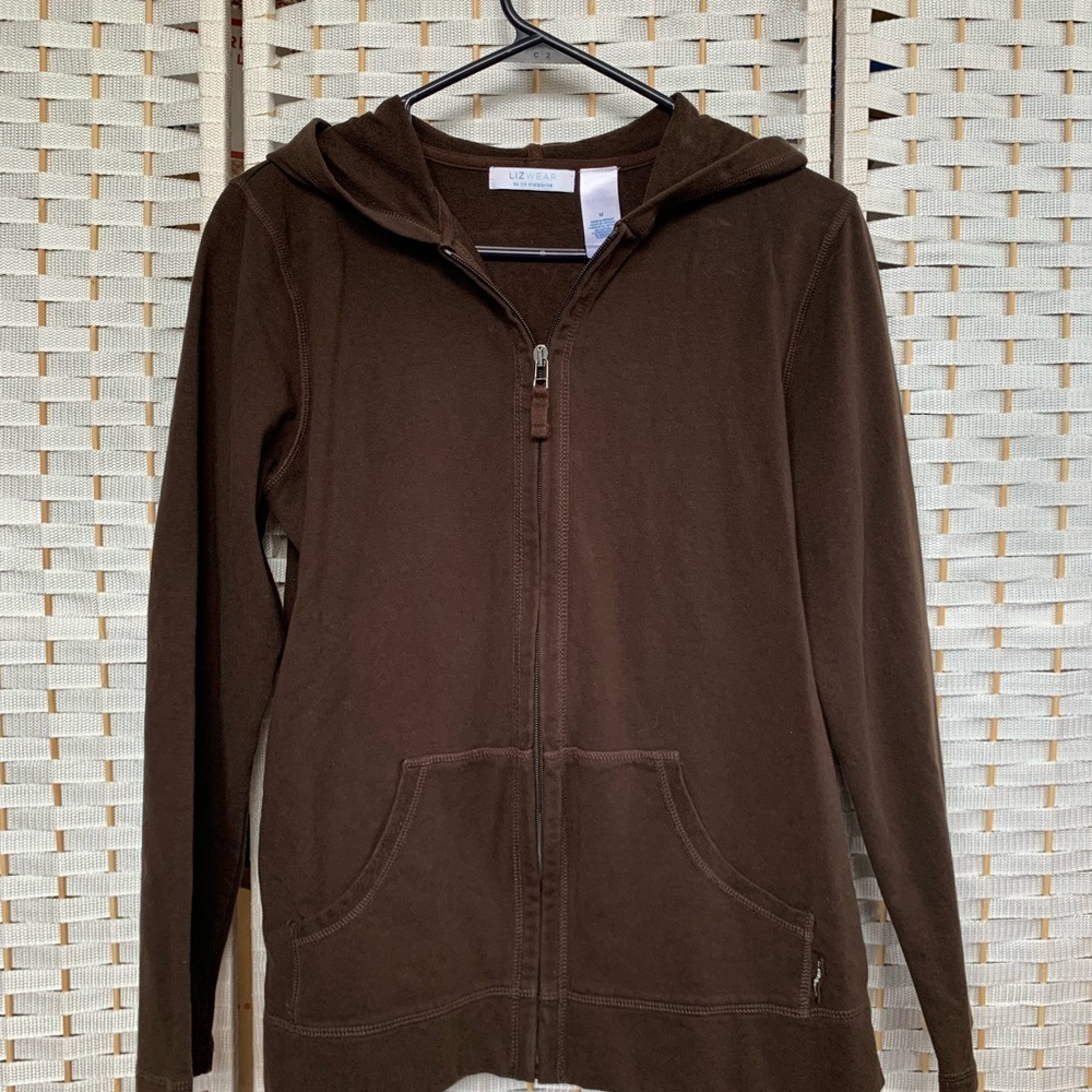 2000s Liz Claiborne Chocolate Brown Zip Up Hoodie